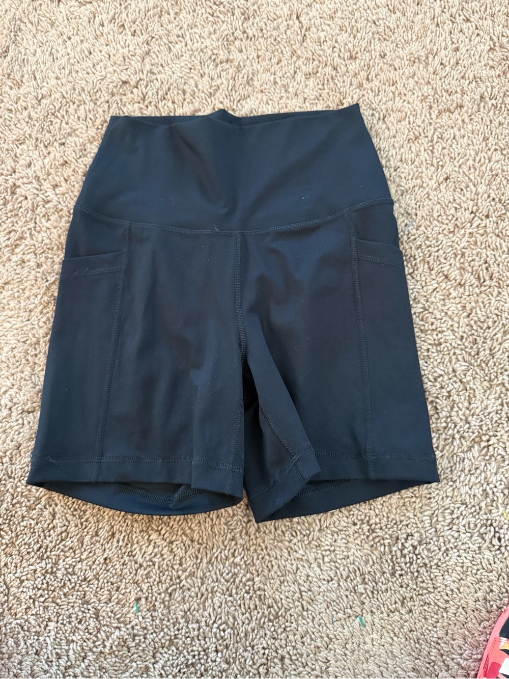 Yogalicious Black High-Rise Bike Shorts with Side Pockets